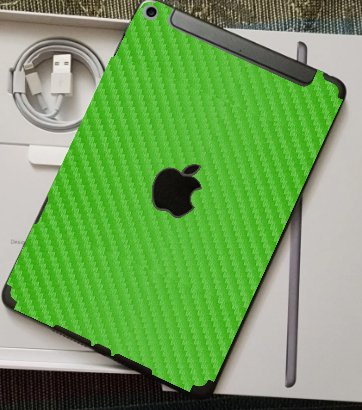 Apple iPad Mini 5 (Wifi, Cell) A2124   GREEN CARBON FIBER Laptop Skin