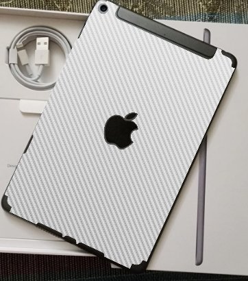 Apple iPad Mini 5 (Wifi, Cell) A2124   WHITE CARBON FIBER Laptop Skin