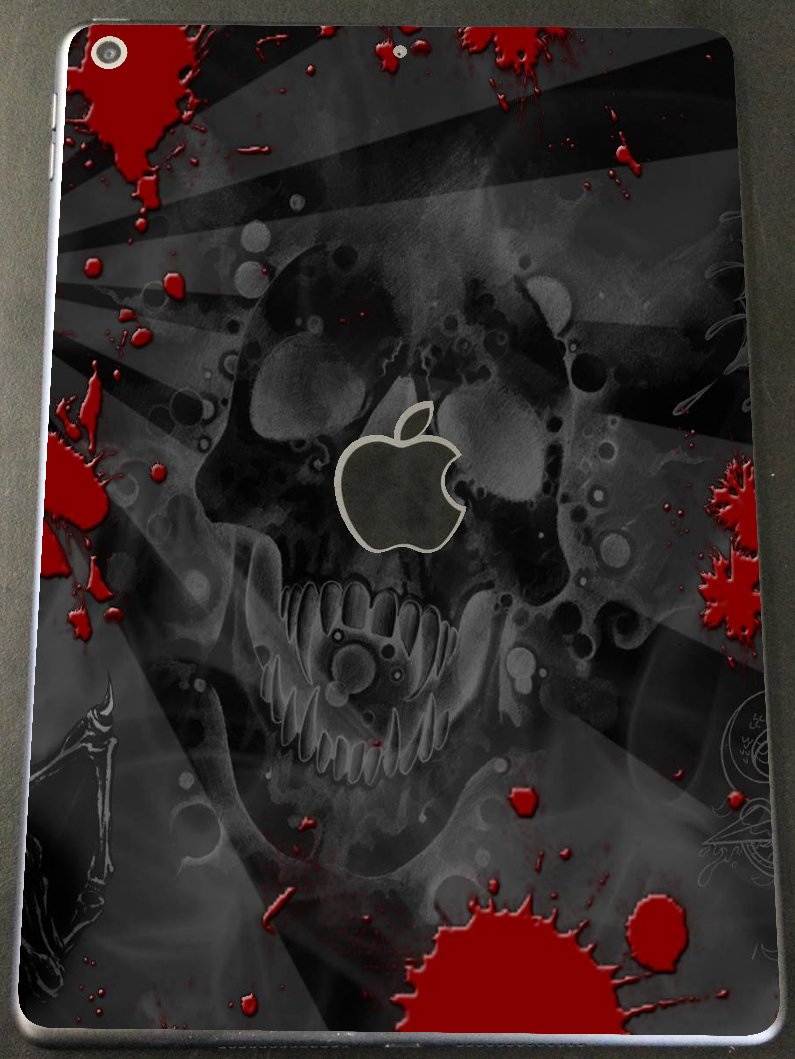 Apple iPad 8th Gen. (Wifi) (A2270)   BLACK SKULLS RED Laptop Skin