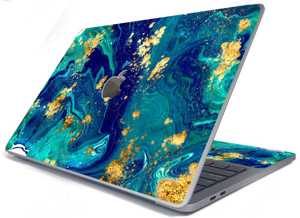 Apple MacBook Pro 13 A2338 BLUE AND GOLD MARBLE Laptop Skin