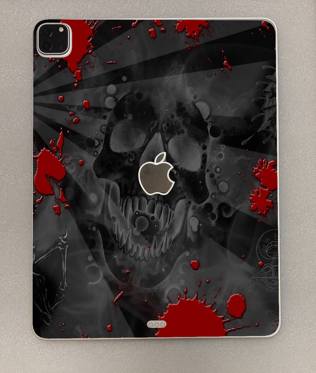Apple iPad Pro 5 12.9" A2378 (Wifi)   BLACK SKULLS RED  Laptop Skin