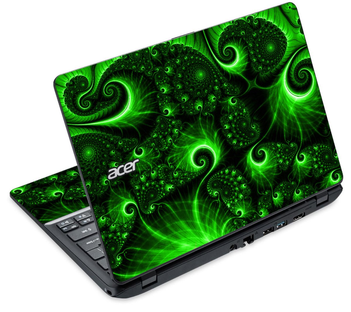 Acer Travelmate B115-M Touchscreen GREEN SWIRLS Laptop Skin