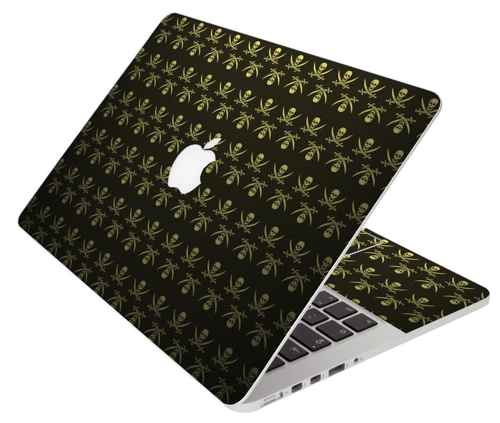 Jolly Roger On Leather Apple Macbook Pro 13 Retina A1502 Laptop Skin