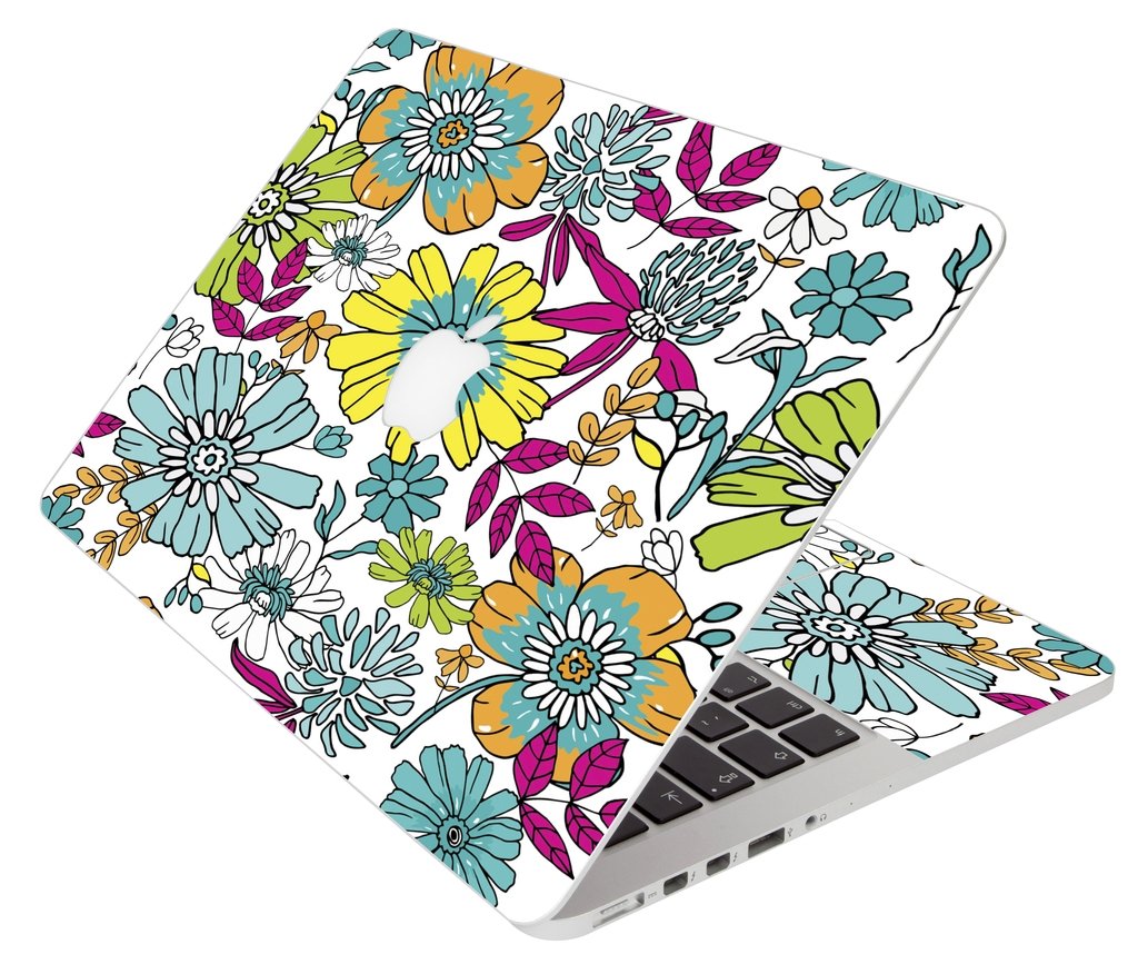 Hand Drawn Flowers Apple Macbook Pro 13 Retina A1502 Laptop Skin