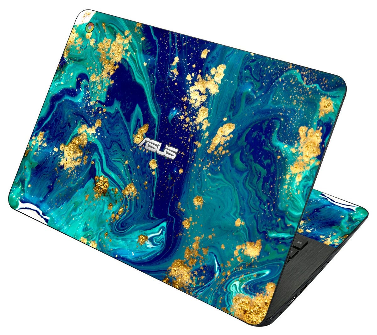 Asus Chromebook C300S BLUE AND GOLD MARBLE Laptop Skin