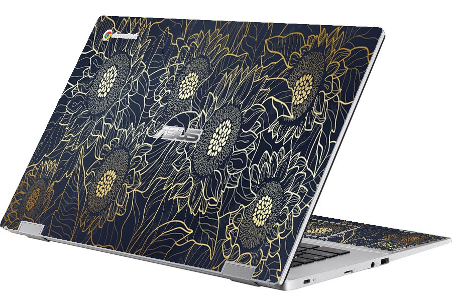 Asus Chromebook CX1700CK ETCHED SUNFLOWERS Laptop Skin