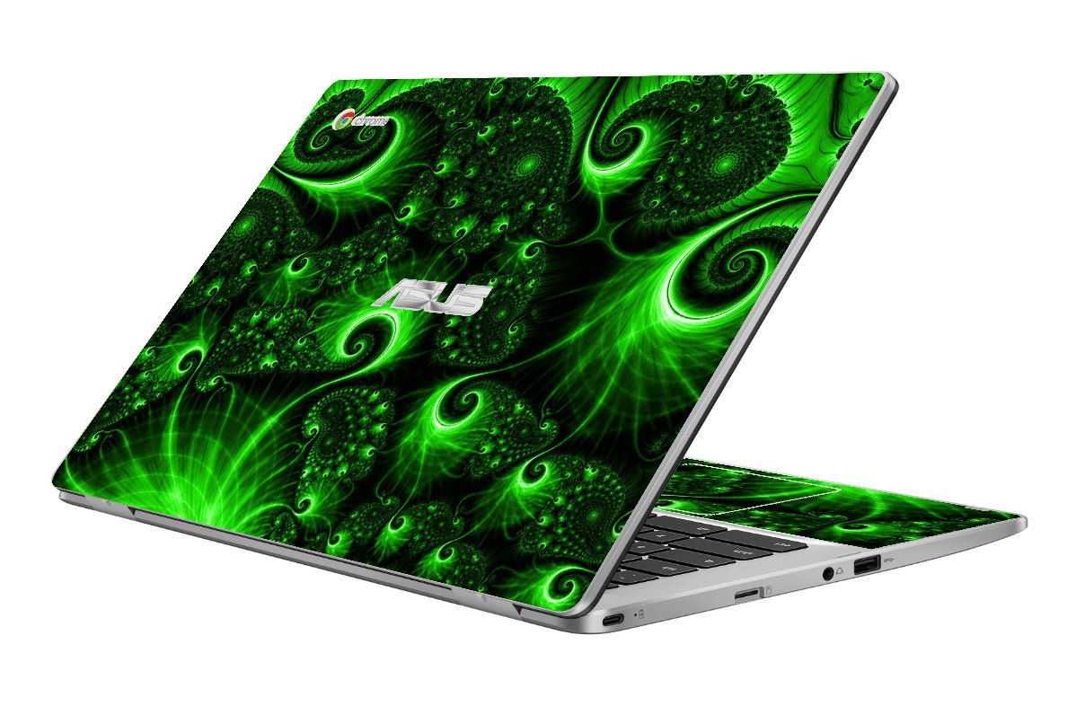 ASUS Chromebook C423NA GREEN SWIRLS Laptop Skin