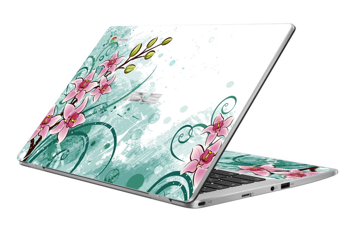 ASUS Chromebook C423NA PINK LILY WATERCOLOR Laptop Skin