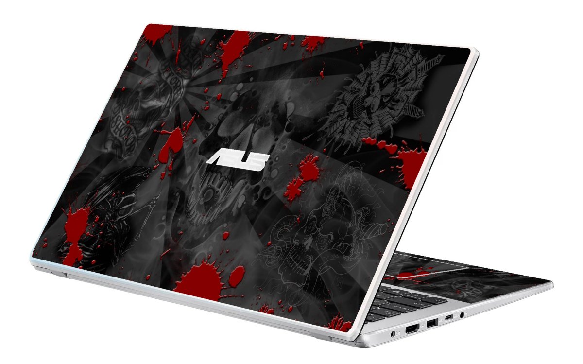 Asus Notebook L510M BLACK SKULLS RED Laptop Skin