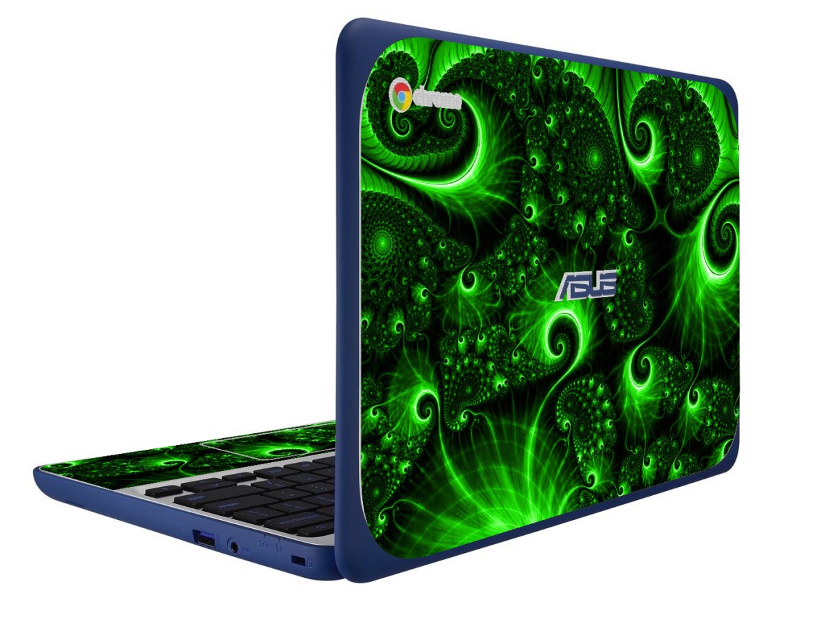 ASUS Chromebook C202S GREEN SWIRLS Laptop Skin