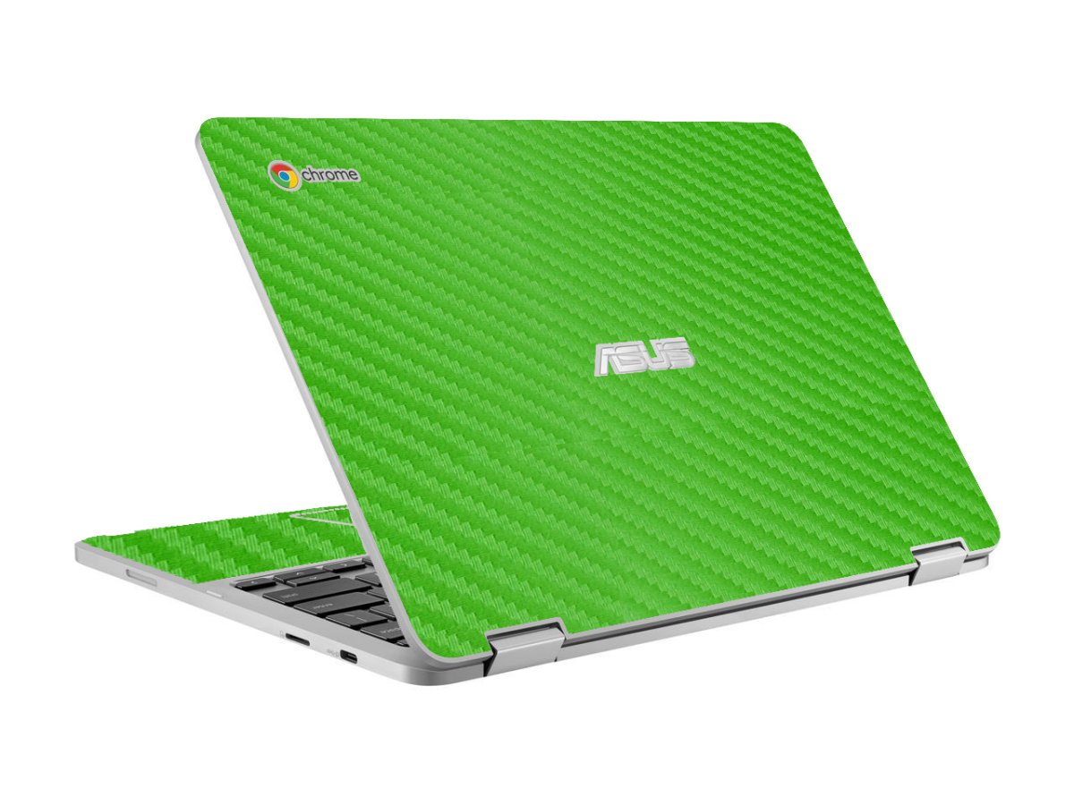 Asus Chromebook C302C Flip GREEN CARBON FIBER Laptop Skin