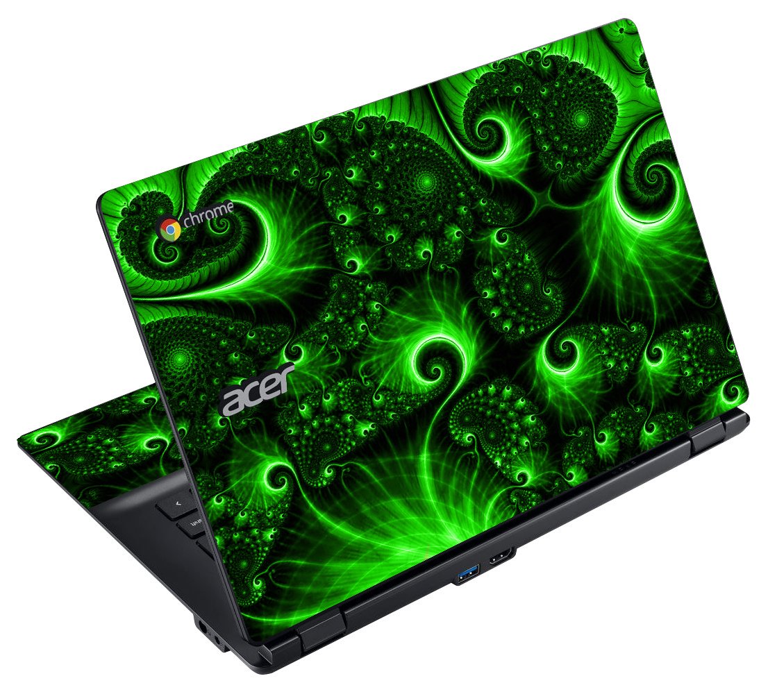 Acer Chromebook C810 GREEN SWIRLS Laptop Skin