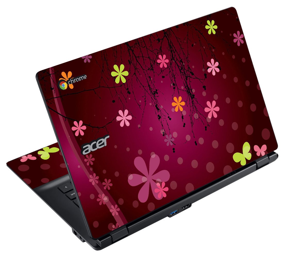 Acer Chromebook C810 RETRO PINK FLOWERS Laptop Skin