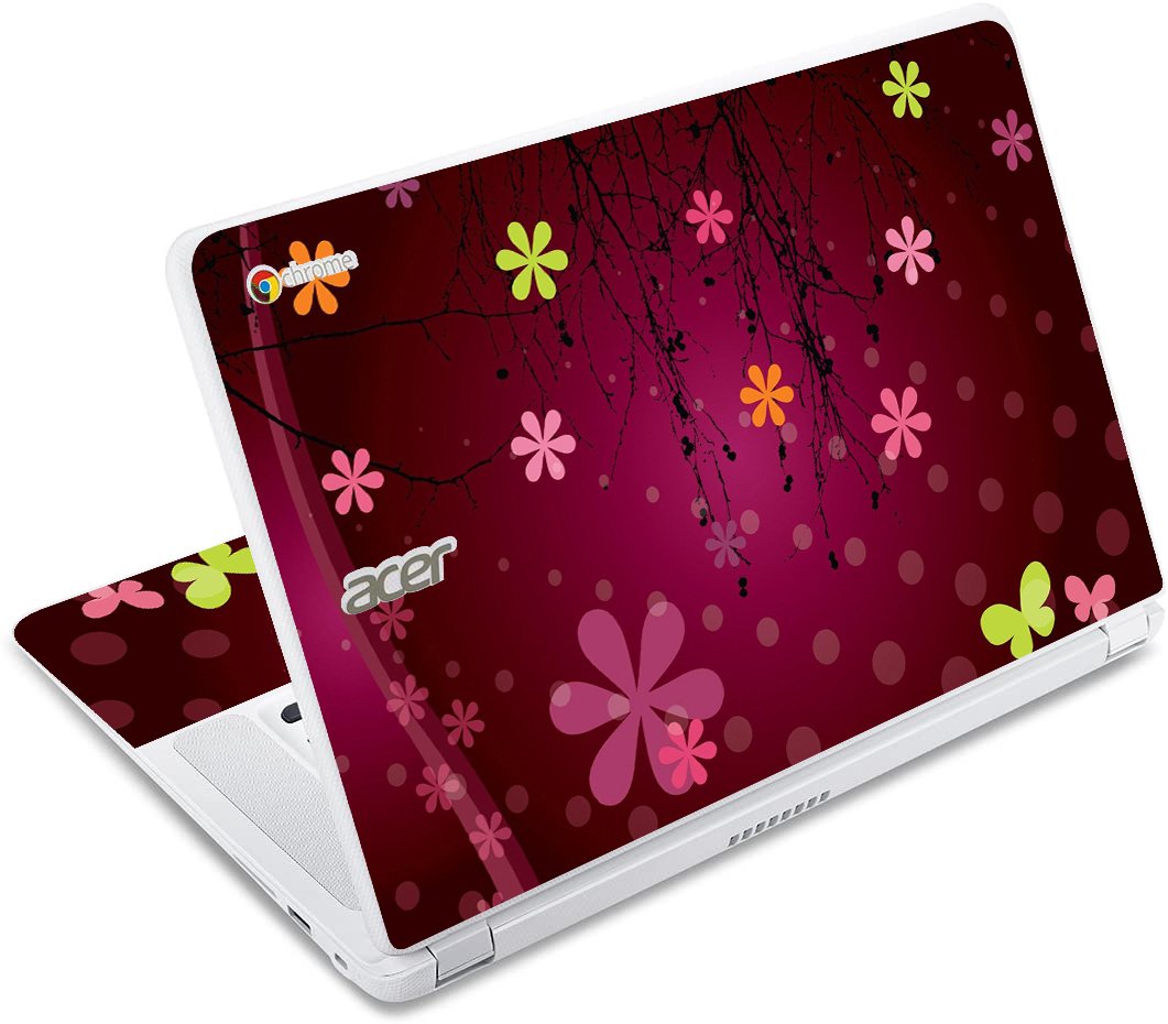 Acer Chromebook CB5-571 RETRO PINK FLOWERS Laptop Skin