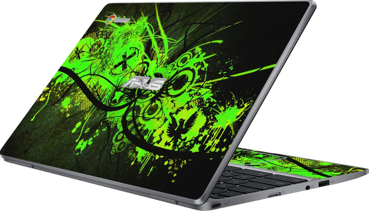 Asus Chromebook CX22N GRAFFITI GREEN Laptop Skin
