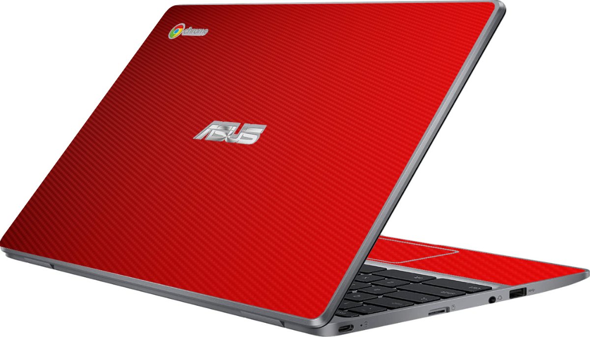 Asus Chromebook CX22N RED CARBON FIBER Laptop Skin