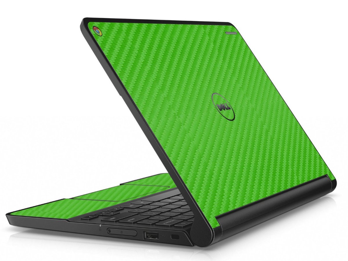 Dell Chromebook 11 3180 GREEN CARBON FIBER Laptop Skin