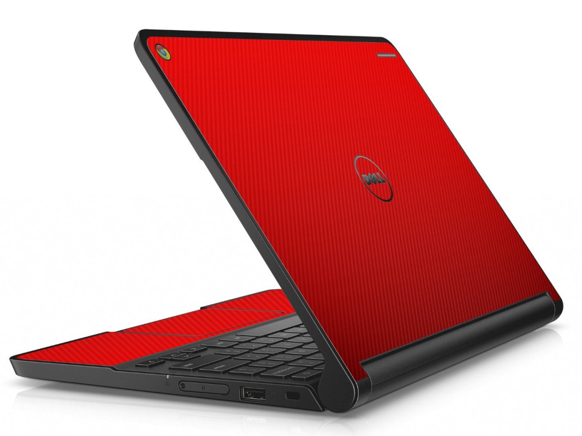 Dell Chromebook 11 3180 RED CARBON FIBER Laptop Skin