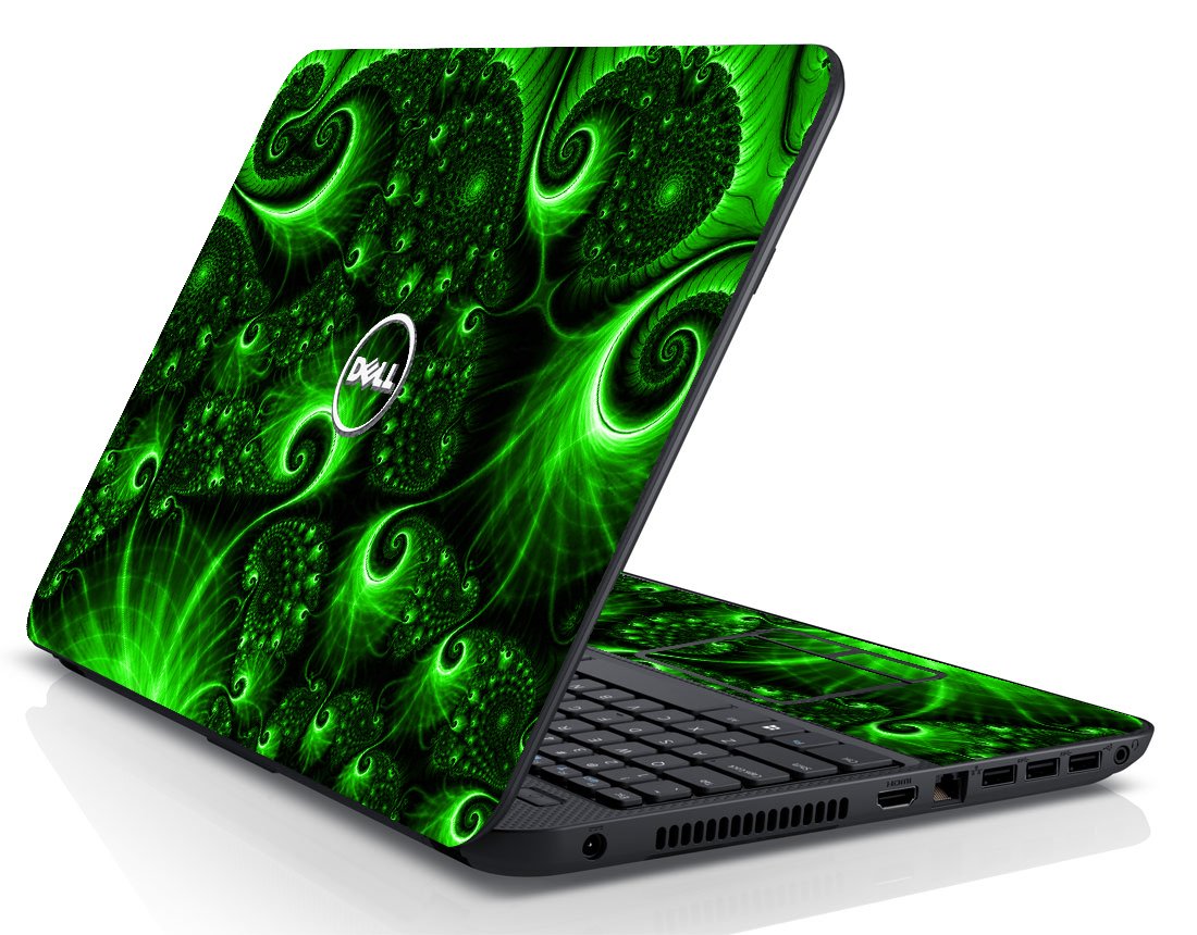 Dell Inspiron 15 3537 GREEN SWIRLS Laptop Skin