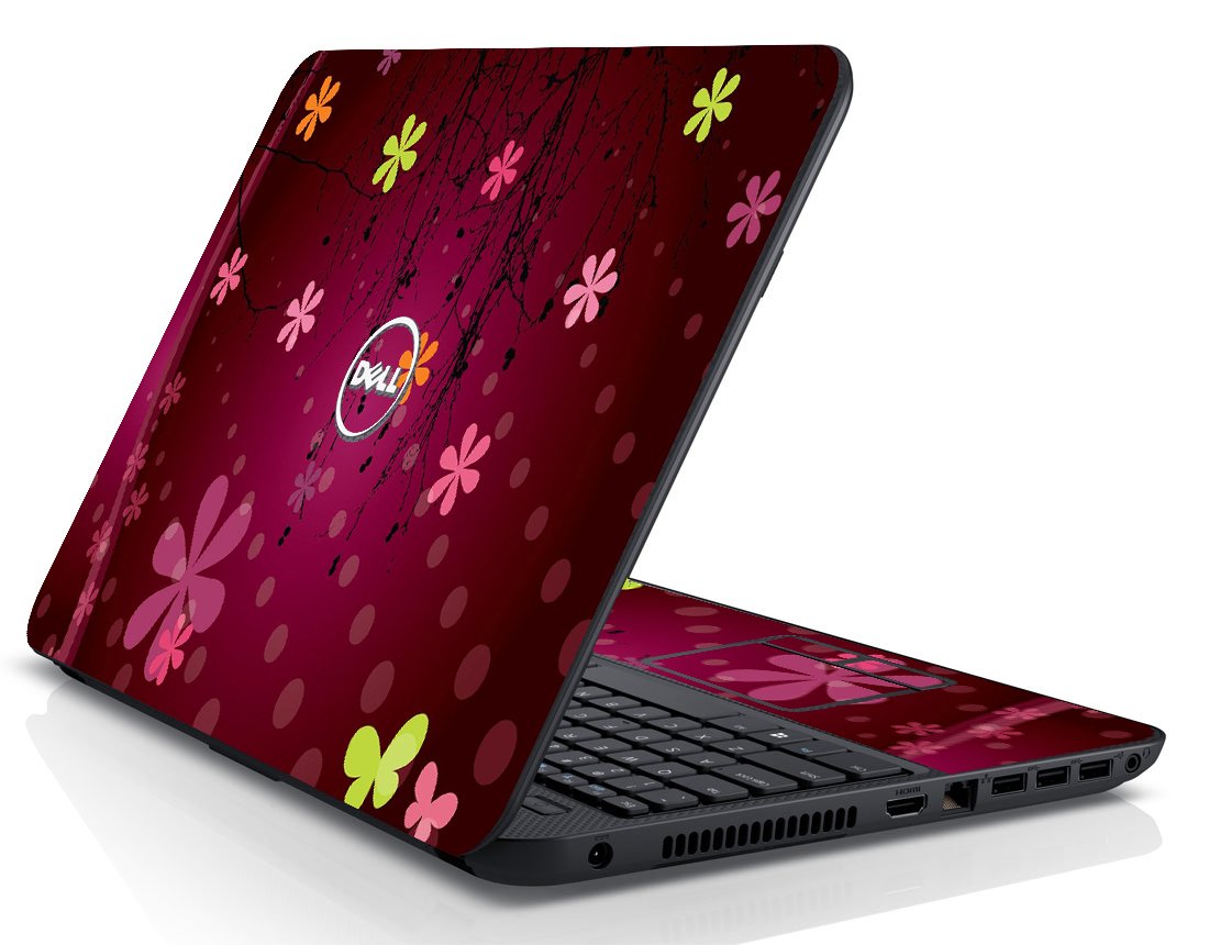 Dell Inspiron 15 3537 RETRO PINK FLOWERS Laptop Skin