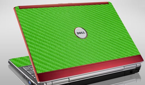 Dell Inspiron 1720 1721  GREEN CARBON FIBER Laptop Skin