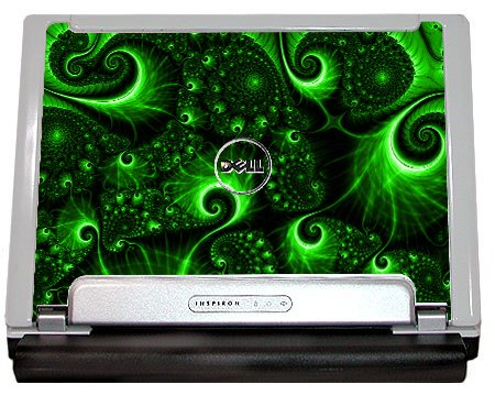Dell Inspiron 700M/ 710M  GREEN SWIRLS Laptop Skin