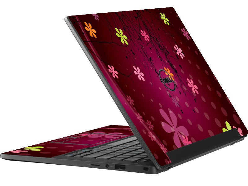 Dell Latitude 7370 RETRO PINK FLOWERS Laptop Skin