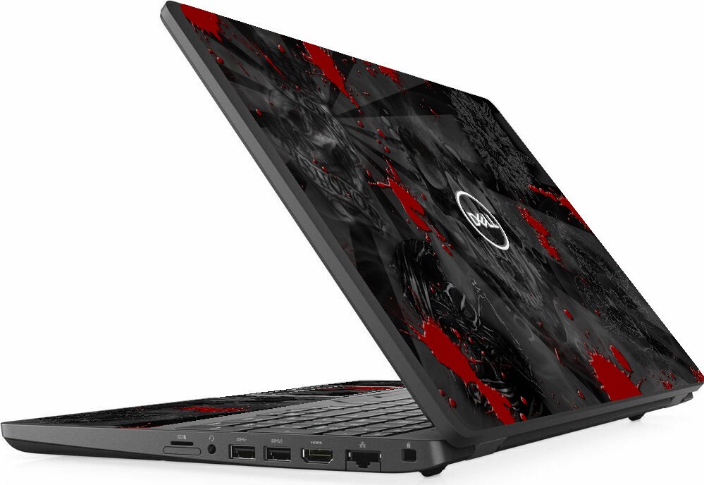 Dell Precision 3540 3541 3550 3551 BLACK SKULLS RED Laptop Skin