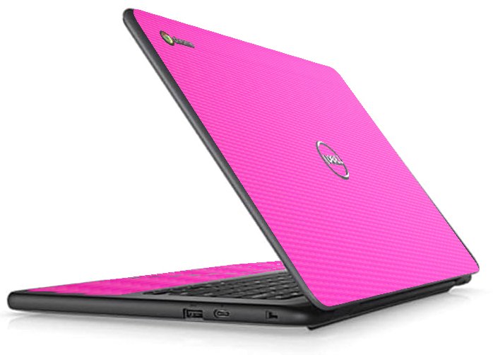 Dell Chromebook 11 3400 PINK CARBON FIBER Laptop Skin