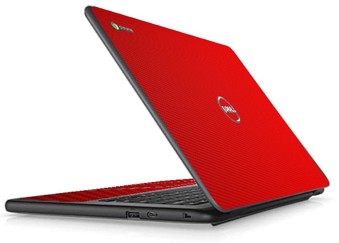 Dell Chromebook 11 3100 2 in 1 RED CARBON FIBER Laptop Skin