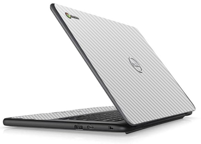 Dell Chromebook 11 3400 WHITE CARBON FIBER Laptop Skin