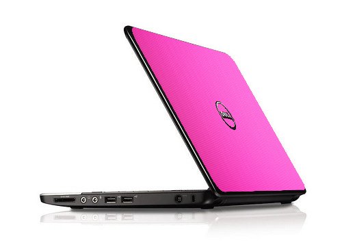 Dell Inspiron 11Z 1121  PINK CARBON FIBER Laptop Skin