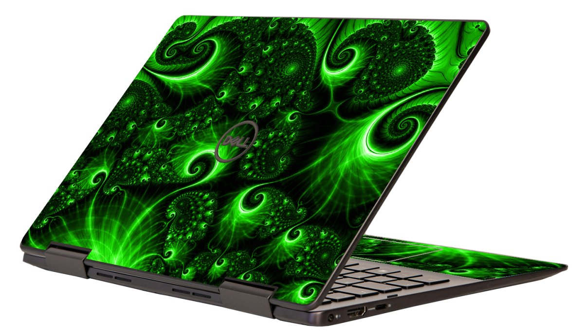 Dell Inspiron 13 7386 GREEN SWIRLS Laptop Skin