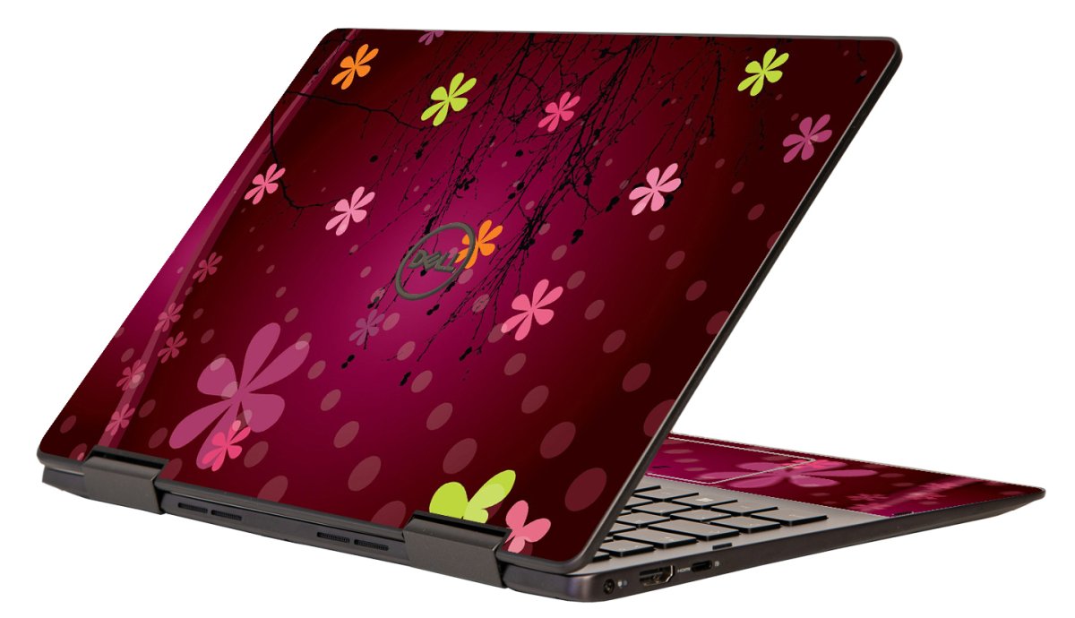 Dell Inspiron 13 7386 RETRO PINK FLOWERS Laptop Skin