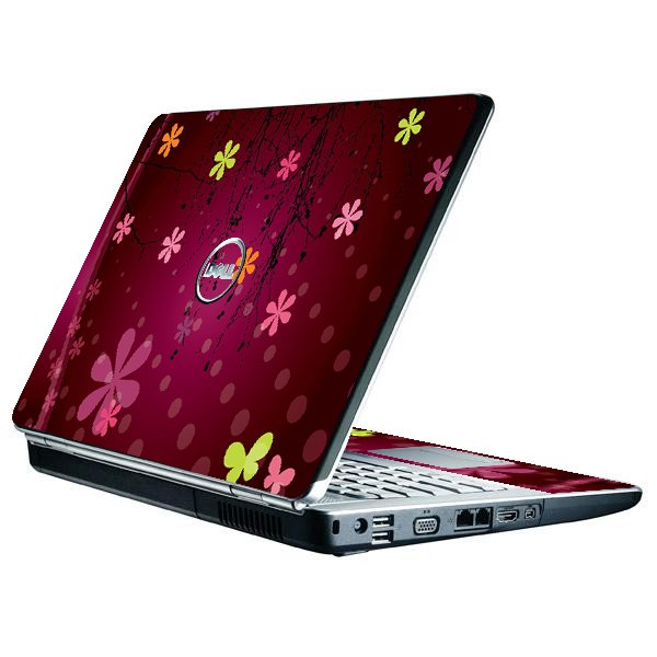 Dell Inspiron 1525  RETRO PINK FLOWERS Laptop Skin