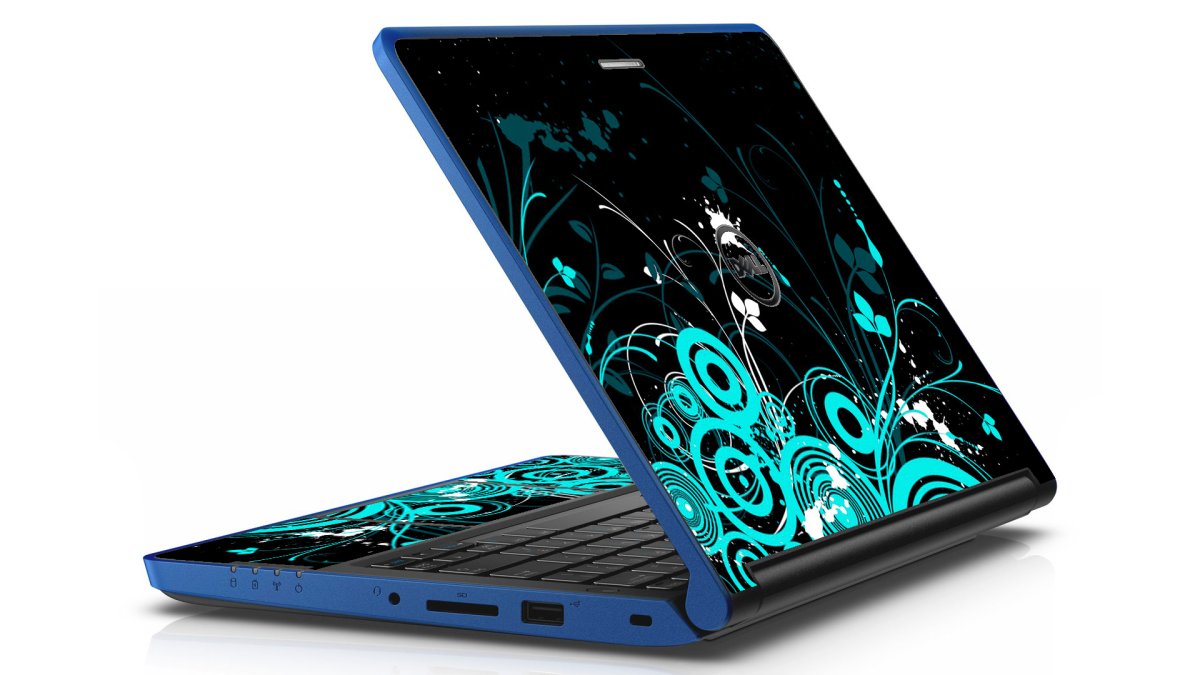 Dell Latitude 3350 BLACK AND BABY BLUE BUTTERFLY Laptop Skin