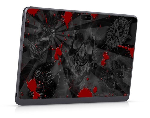 Dell Venue 10 Pro 5055 / 5056 BLACK SKULLS RED Laptop Skin