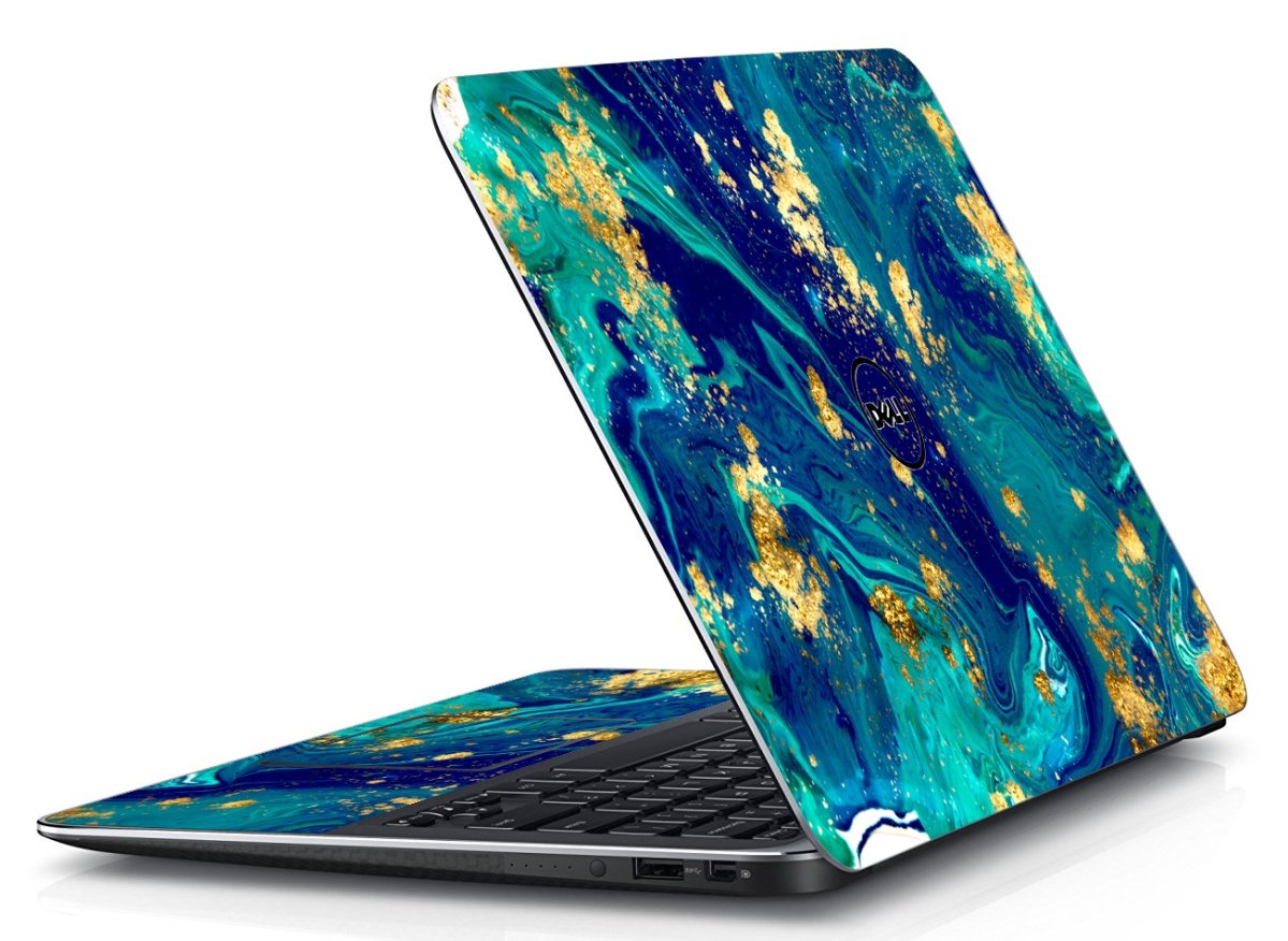 Dell Precision M3800 BLUE AND GOLD MARBLE Laptop Skin