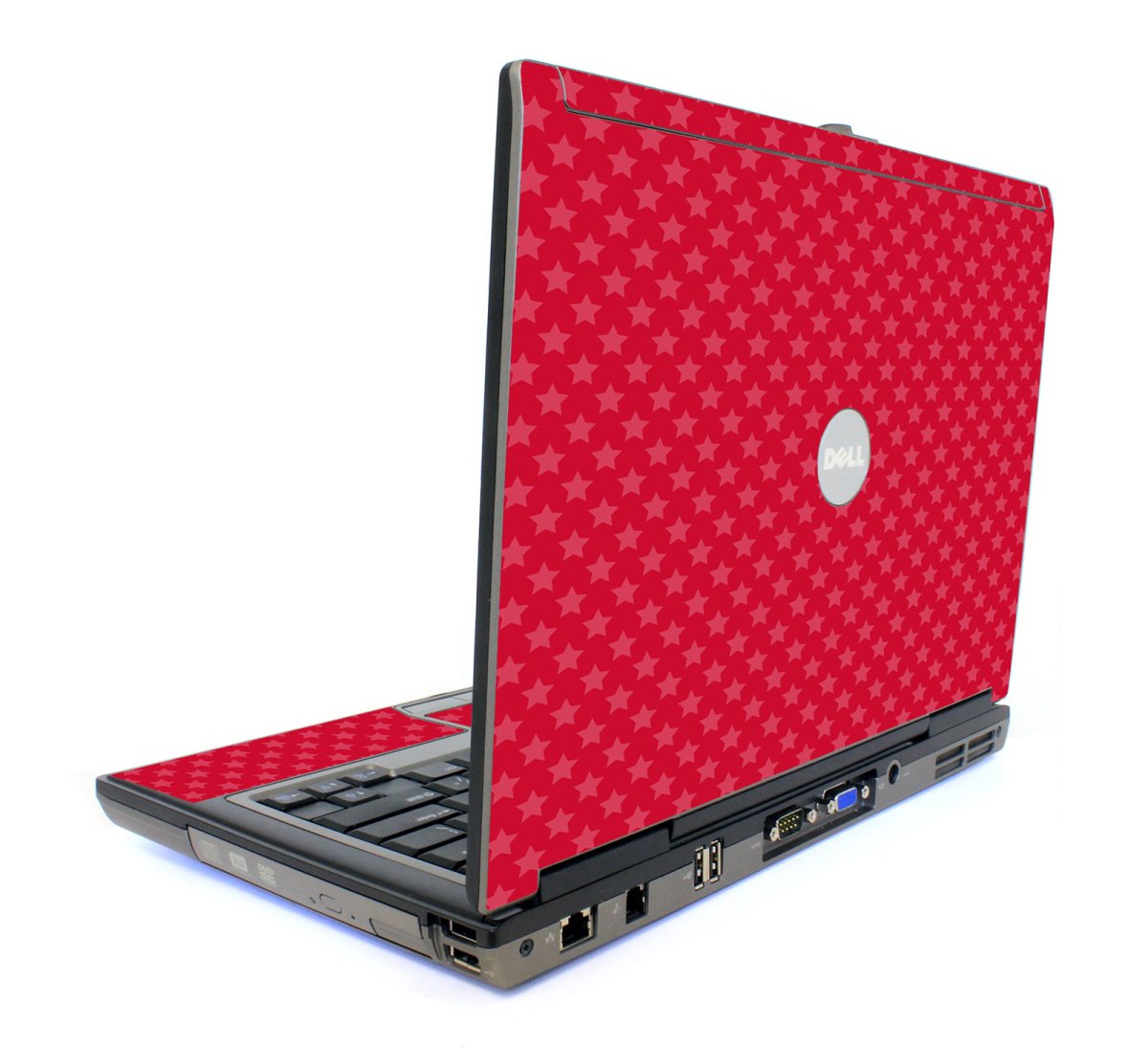 Red Pink Stars Dell D620 Laptop Skin