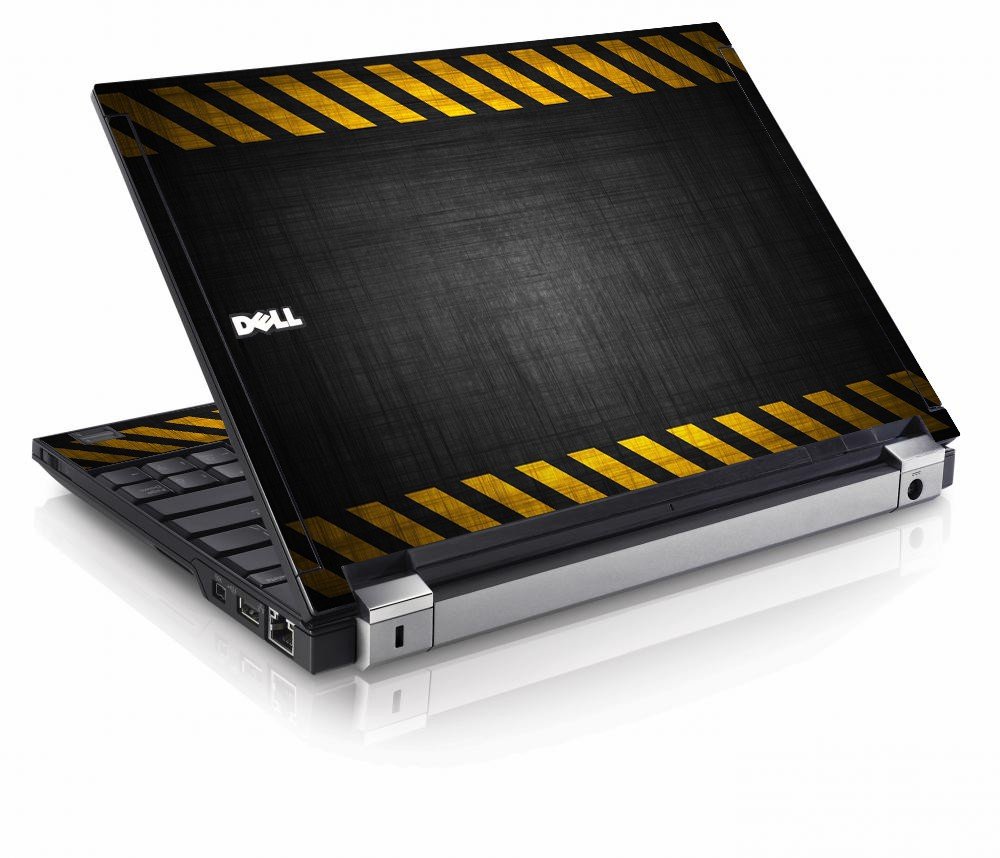 Black Caution Border Dell E4200 Laptop Skin