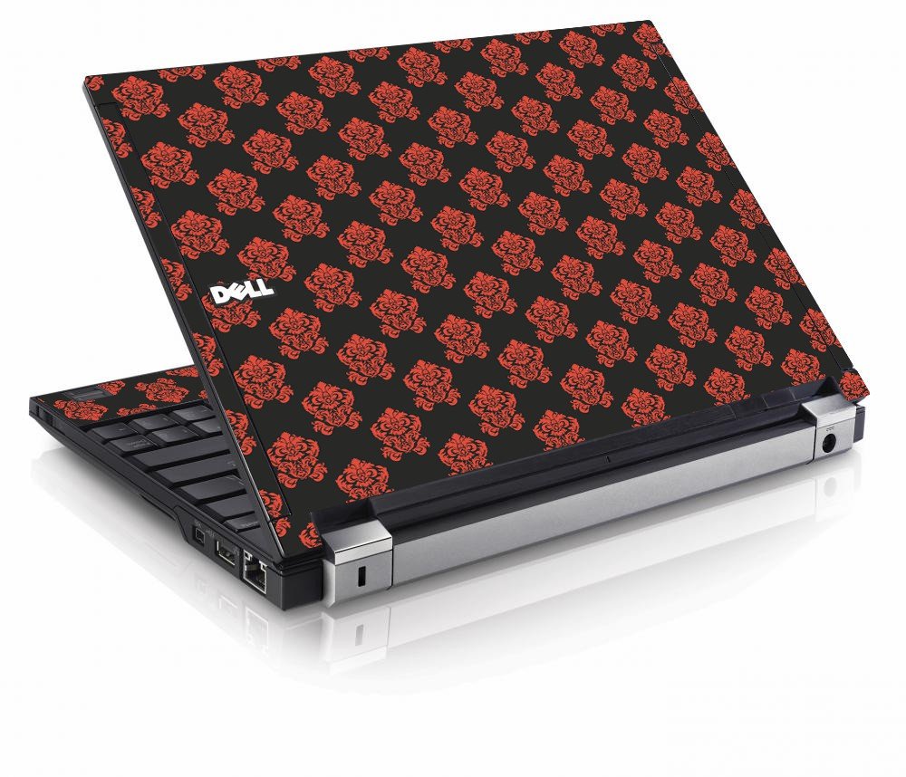 Black Flower Burst Dell E4200 Laptop Skin