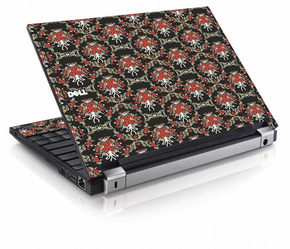 Black Flower Versailles Dell E4200 Laptop Skin