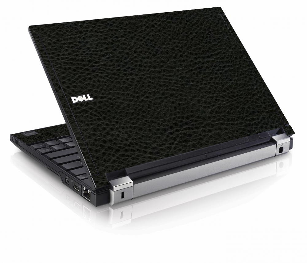 Black Leather Dell E4200 Laptop Skin