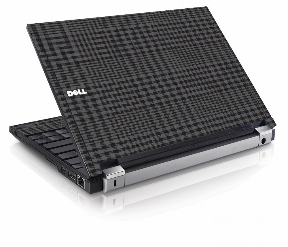 Black Plaid Dell E4200 Laptop Skin