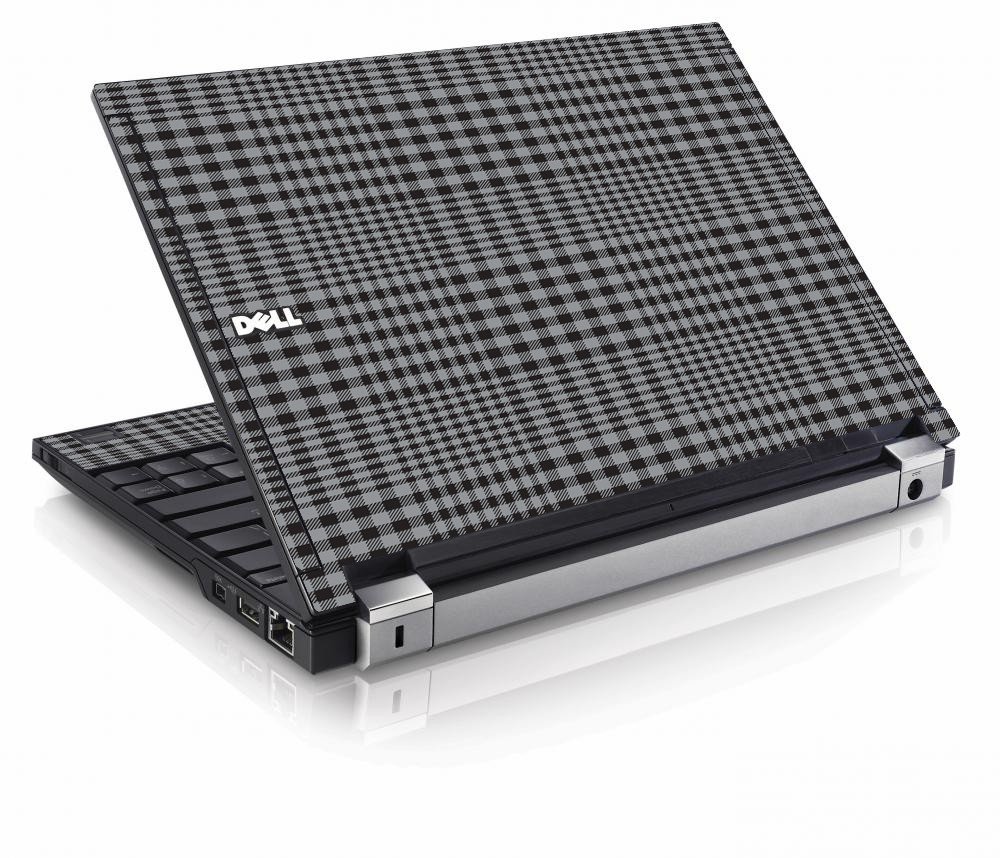 Darkest Grey Plaid Dell E4200 Laptop Skin