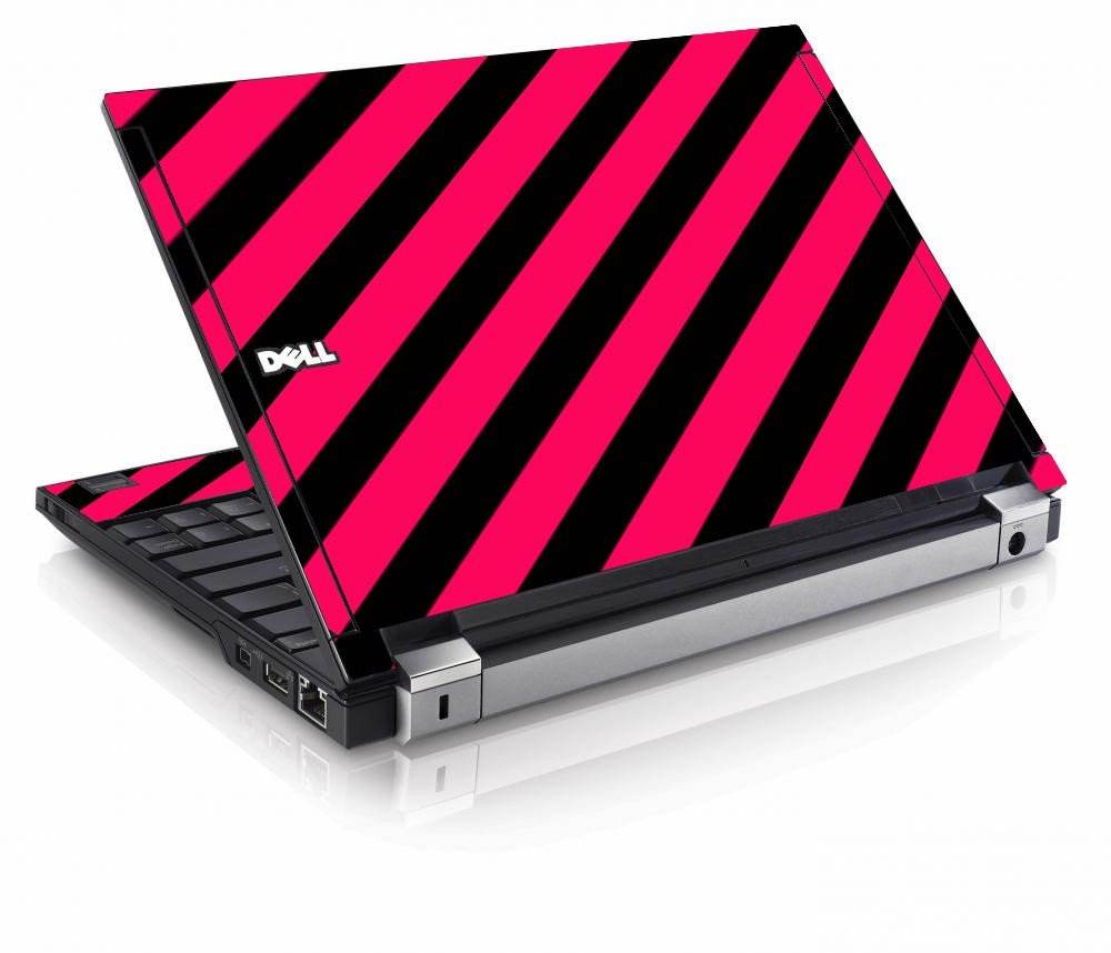 Pink Black Stripe Dell E4200 Laptop Skin