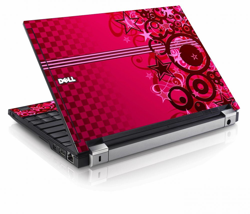 Pink Grunge Stars Dell E4200 Laptop Skin