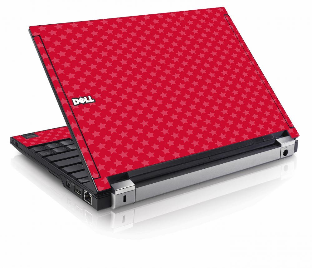 Red Pink Stars Dell E4200 Laptop Skin