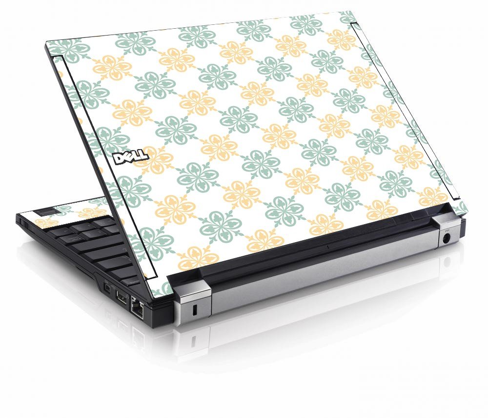 Yellow Green Flowers Dell E4200 Laptop Skin