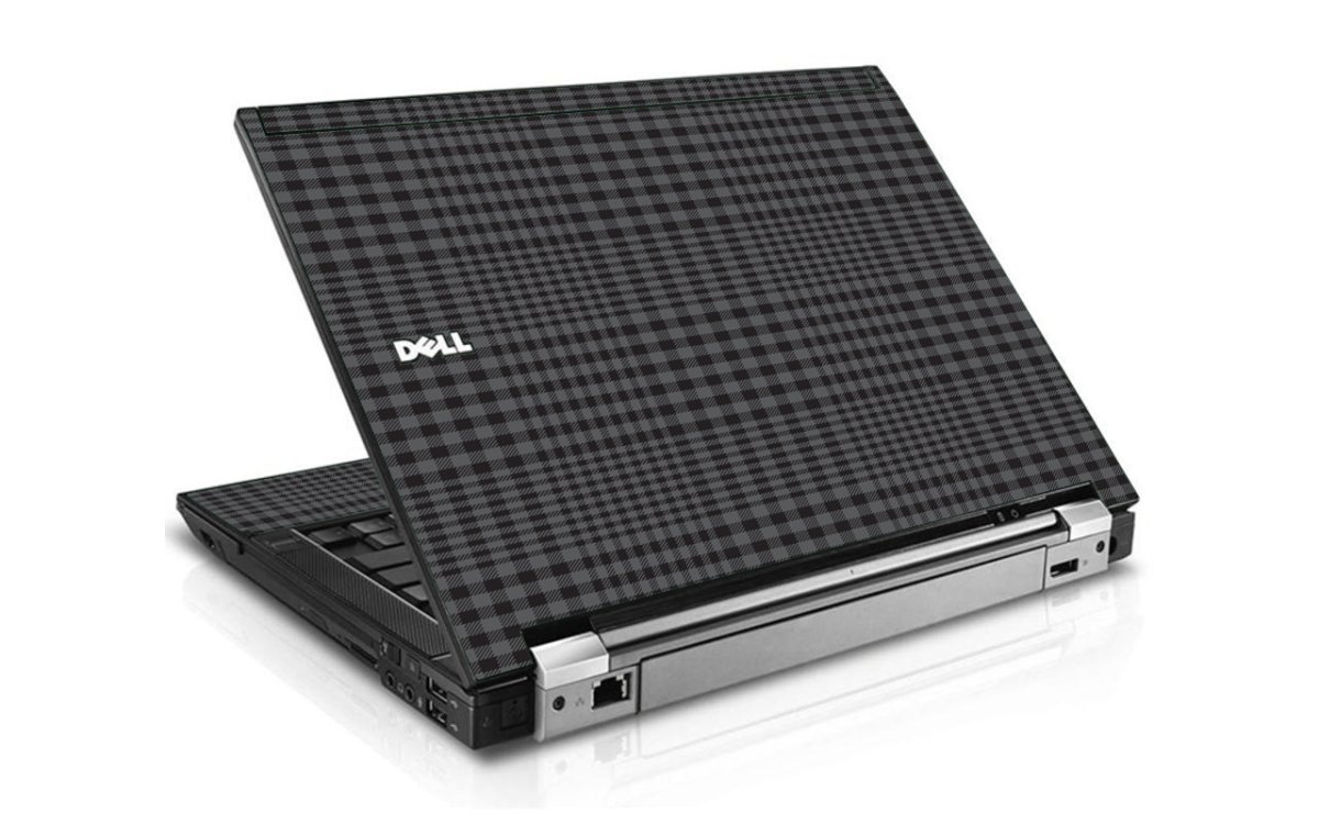 Black Plaid Dell E4300 Laptop Skin
